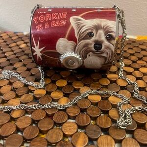 Little Earth 2011 Yorkie In A Bag Cylinder Purse Chain Strap